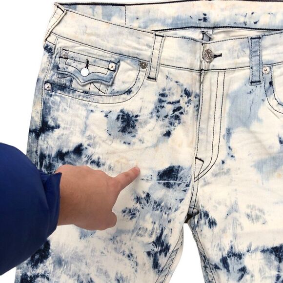 RARE True Religion Jeans Size 40 STRAIGHT Blue - Picture 8 of 12